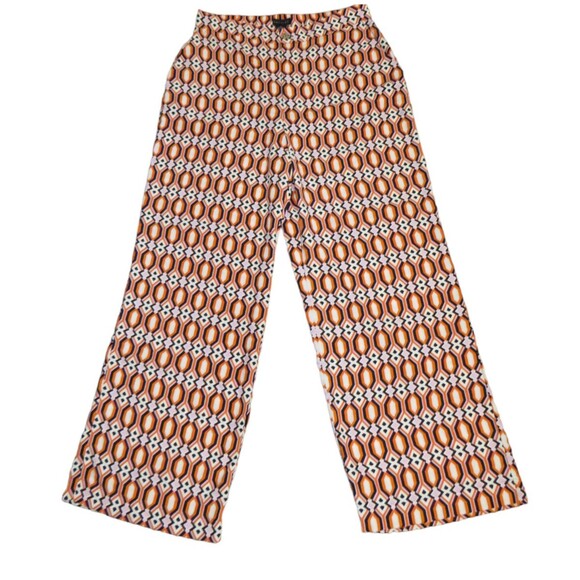 Sanctuary Pants - Sanctuary Geometric Print Relaxed Fit Trousers -Pockets- Size XL